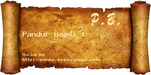 Pandur Bogát névjegykártya